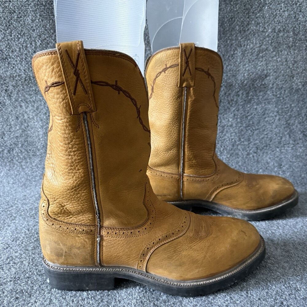 Twisted X MSC0001 Mens 12" Tan Leather Safety Toe Work Boots 13B Slip Resistant